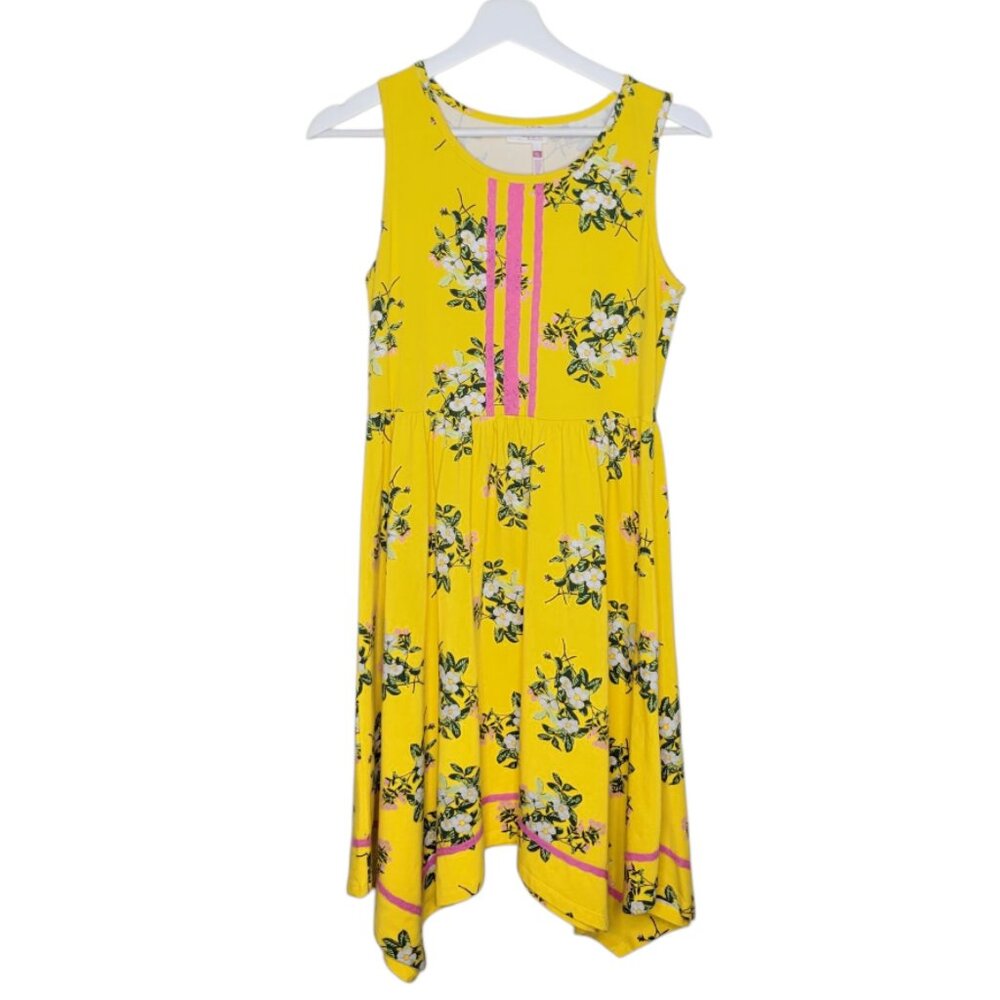 MATILDA JANE 435 Brilliant Daydream Let's Begin Yellow Floral Dress Sz 16 #3275
